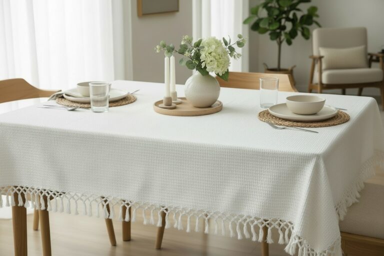 White Tassel Tablecloth
