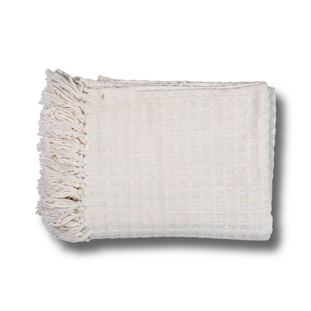 Waffle Weave Cream Bedcover