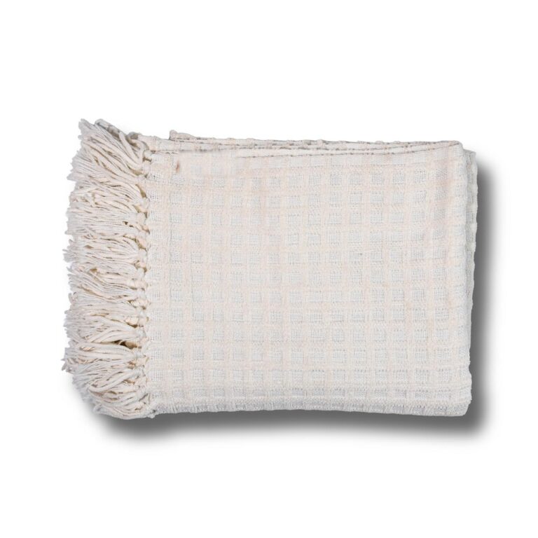 Waffle Weave Cream Bedcover