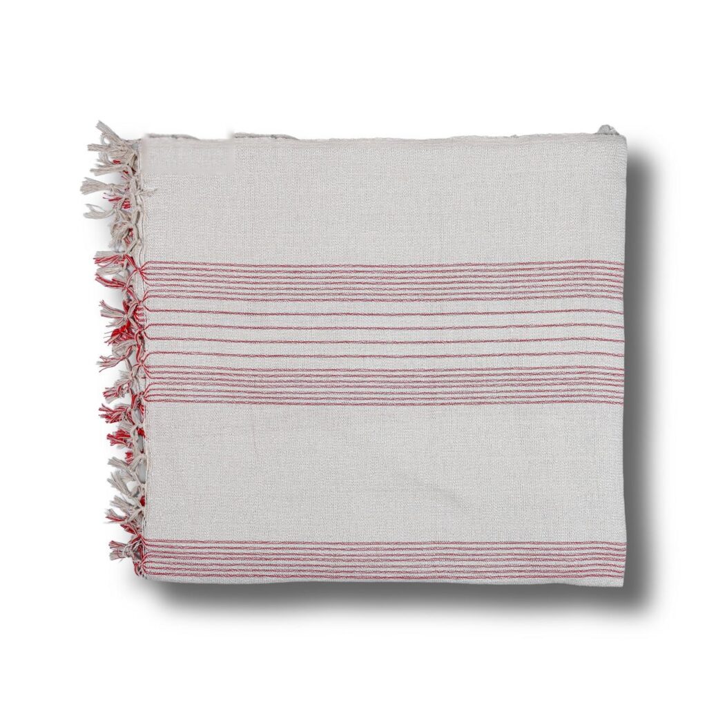 White Red Stripe Bedcover
