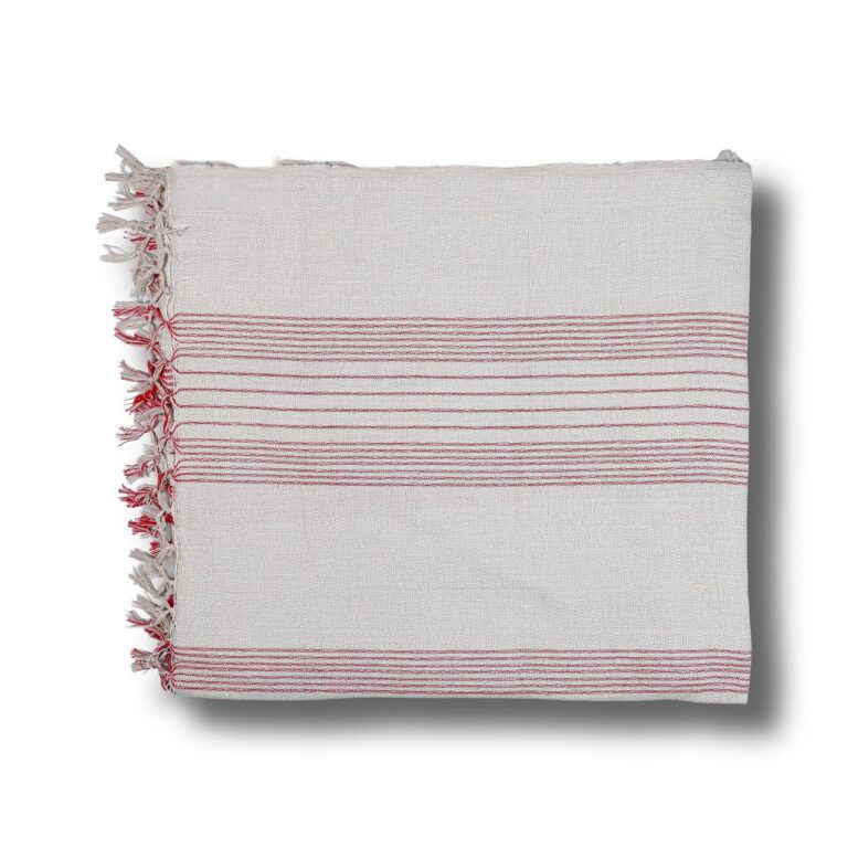 White Red Stripe Bedcover