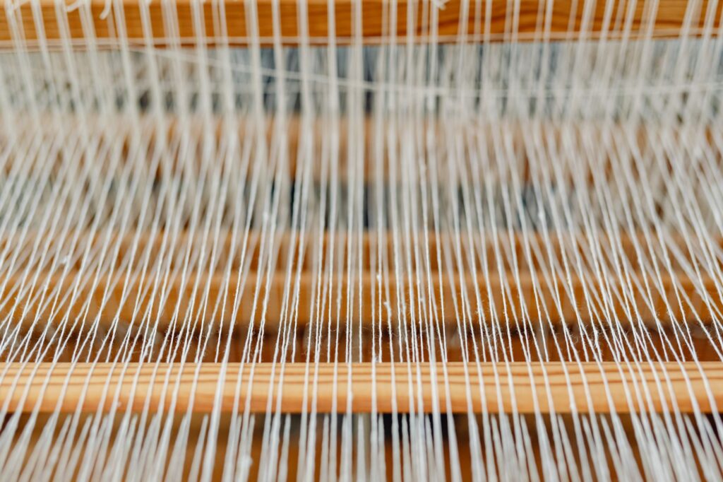Traditional handloom threads, close-up